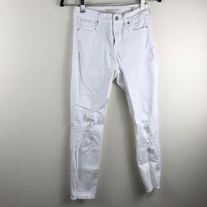 Hi-rise white skinny